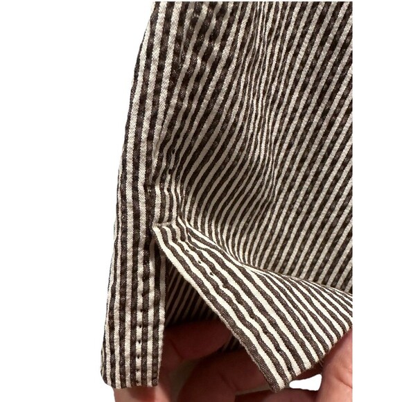 Peserico seersucker pin striped ankle  pants Italian size 48/ US Sm-Medium - Picture 5 of 13